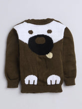 Little Angels Little Angels Baby Wool Round Neck Full Sleeves Striped Pullover Sweater for Baby Boys Pullover Pup-tastic Cozy Sweater 6-12M / Brown / Baby Wool